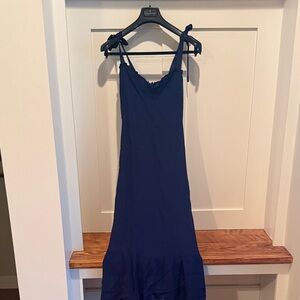Crepe royal blue Reformation long dress size 4
Tie top